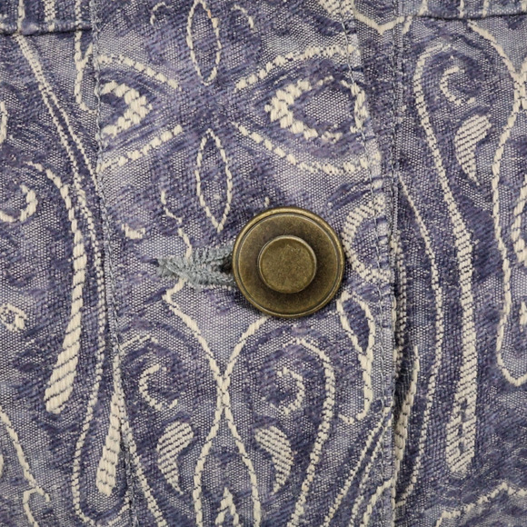 Coldwater Creek Jacket Plus Size 1X Lavender Paisley Cotton Textured Coastal - Picture 4 of 15